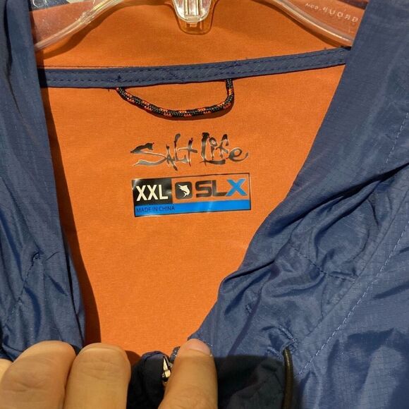Salt Life Women's Blue Orange Trade Windbreaker Hooded Jacket Size 2XL - Picture 4 of 10